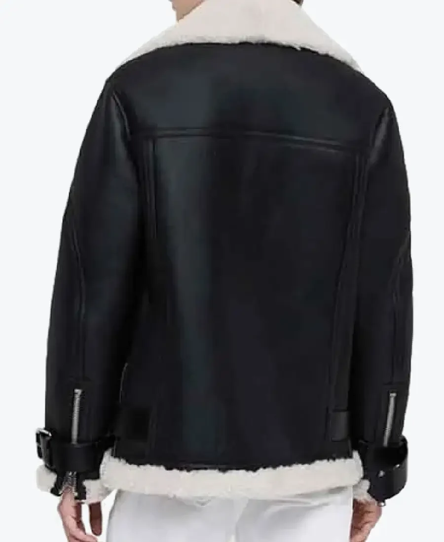 Shop The Women’s Black Biker Shearling Jacket