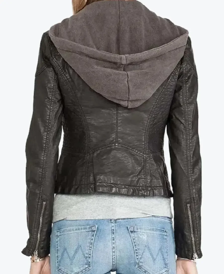 Shop The Women’s Black Hooded Leather Jackets Rare Jacket