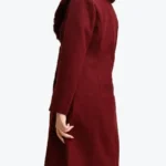 Shop The Women’s Burgundy Faux Fur Collar Wool Coat