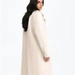 Shop The Women’s Cream Double Breasted Wool Coat Back