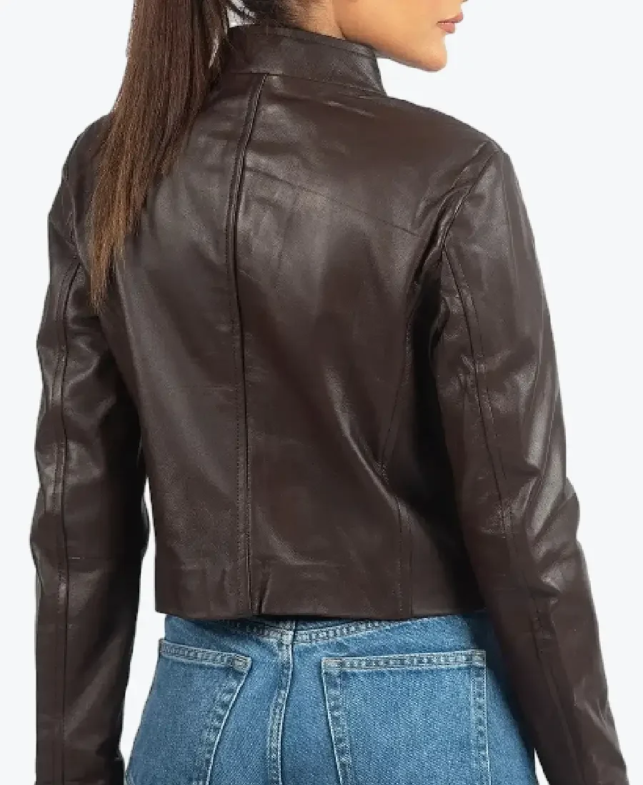Shop The Women’s Dark Brown Leather Biker Jacket - Rare Jackets