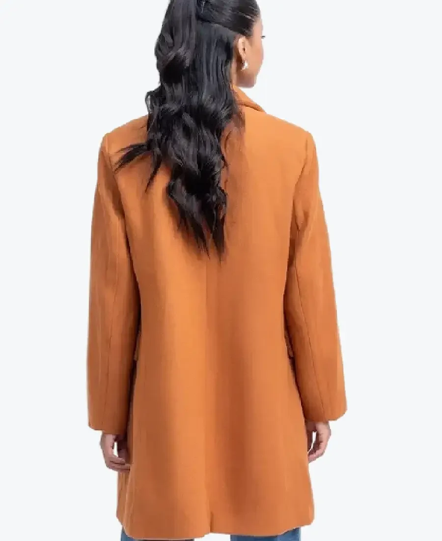 Shop The Women’s Orange Relaxed Fit Wool Coat - Rare Jackets