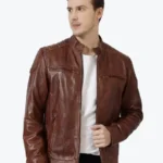 Thomas Antique Brown Biker Leather Jacket