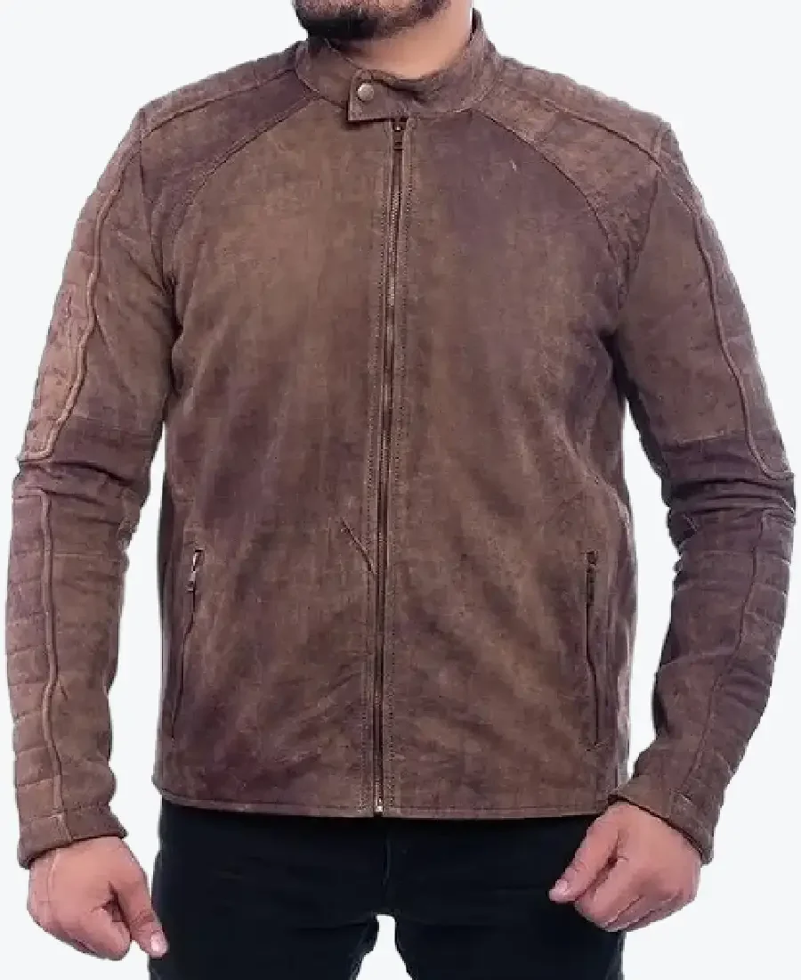 Men's Classic Brown Suede Biker Jacket - Rare Jacket