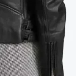 Women’s Biker Black Leather Jacket Sleeves Rare Jacket