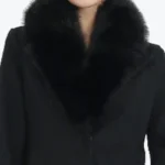 Women's Black Faux Fur Collar Wool Coat Collar - Rare Jackets