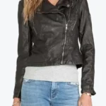 Women’s Black Hooded Leather Jackets Rare Jacket