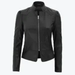 Women’s Black Stylish Leather Jacket - Rare Jackets