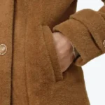 Women’s Brown Elegant Winter Over Coat Pockets - Rare Jackets