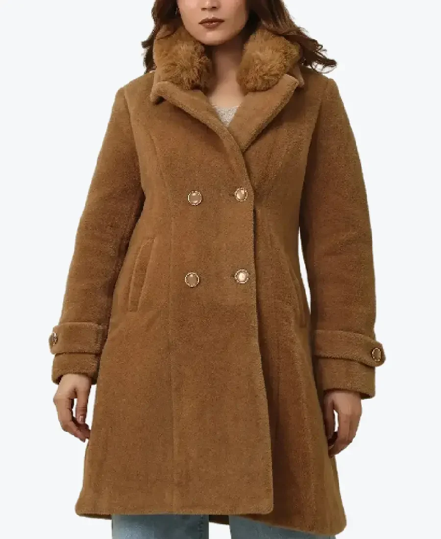 Women’s Brown Elegant Winter Over Coat - Rare Jackets