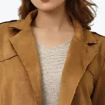 Women’s Brown Longline Cotton Coat Collar - Rare Jackets