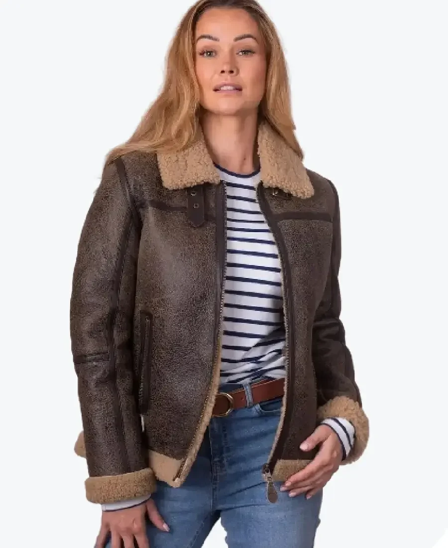 Women’s Cawfell Shearling Aviator Leather Jackets