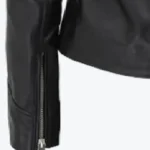 Women’s Classic Black Motorcycle Leather Jacket Sleeves Rare Jacket