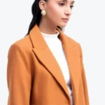 Women’s Orange Relaxed Fit Wool Coat Collar - Rare Jackets