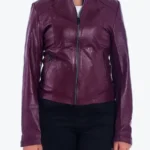 Women’s Simple Purple Biker Jacket - Rare Jackets