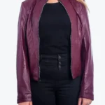 Women’s Simple Purple Biker Jacket Front - Rare Jackets