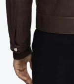 Men’s Brown Lambskin Leather Jacket cuffs