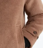 Men’s Light Brown Wool Overcoat Sleeves cuffs