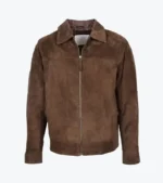 Men's Suede Brown Leather Jacket Fronts