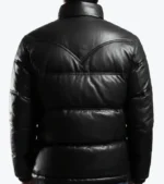 Shop The Men’s Black Puffer lambskin Leather Jacket Back