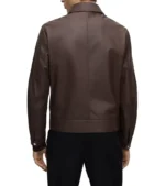 Shop The Men’s Brown Lambskin Leather Jacket Back