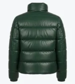 Shop The Men's Green Puffer Leather Jacket