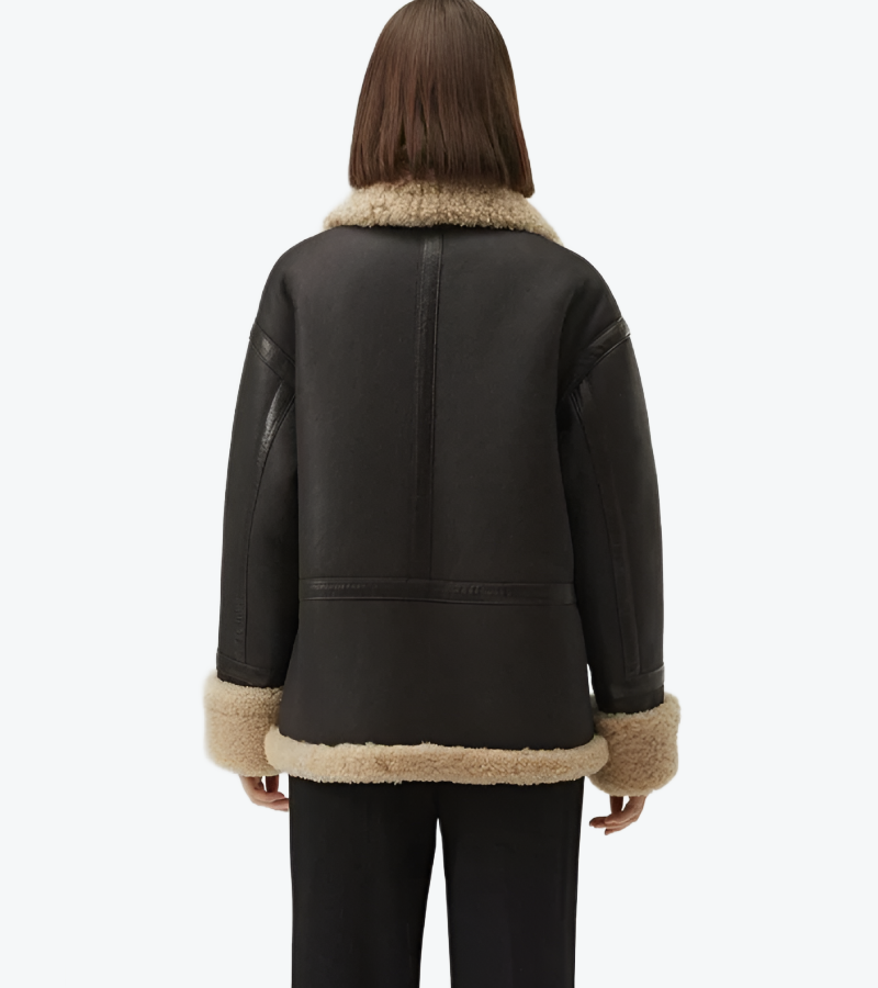 Shop The Women's Black Lambskin Leather Bomber Jacket