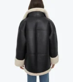 Shop The Women's Black Shearling Leather Oversized Jacket