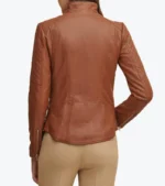Shop The Women's Quilted Brown Sheepskin Leather Jacket