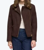 Women's Brown Suede Leather Jacket