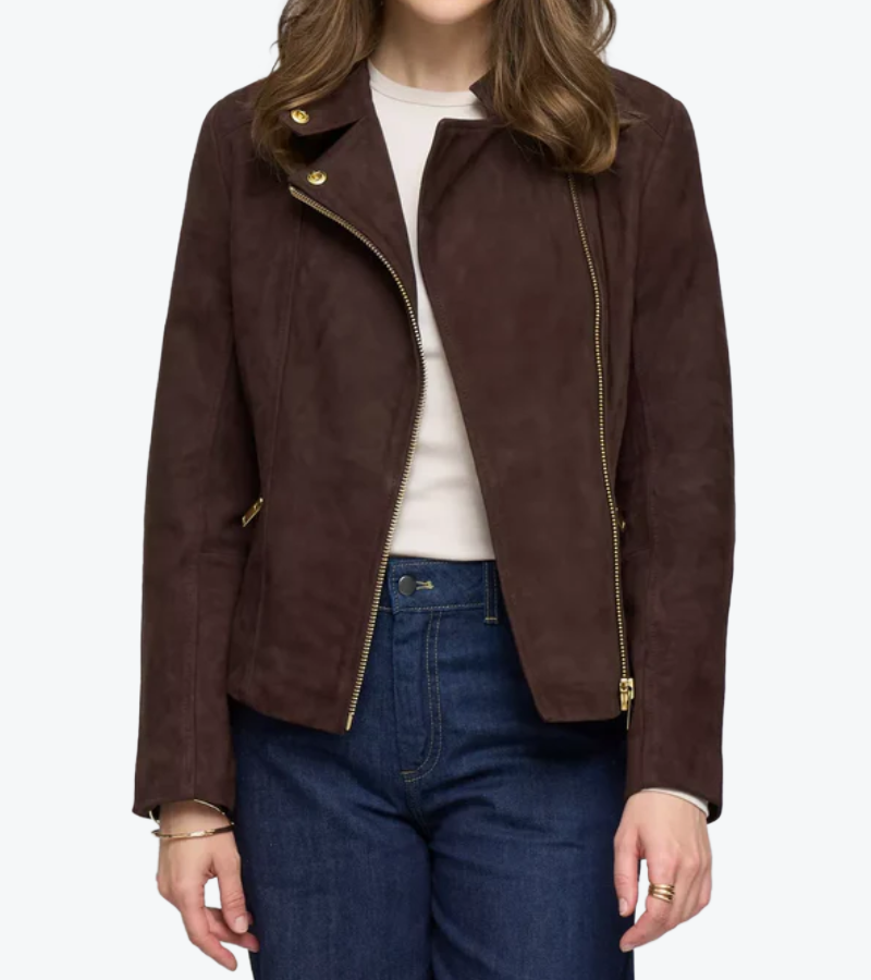 Women's Brown Suede Leather Jacket